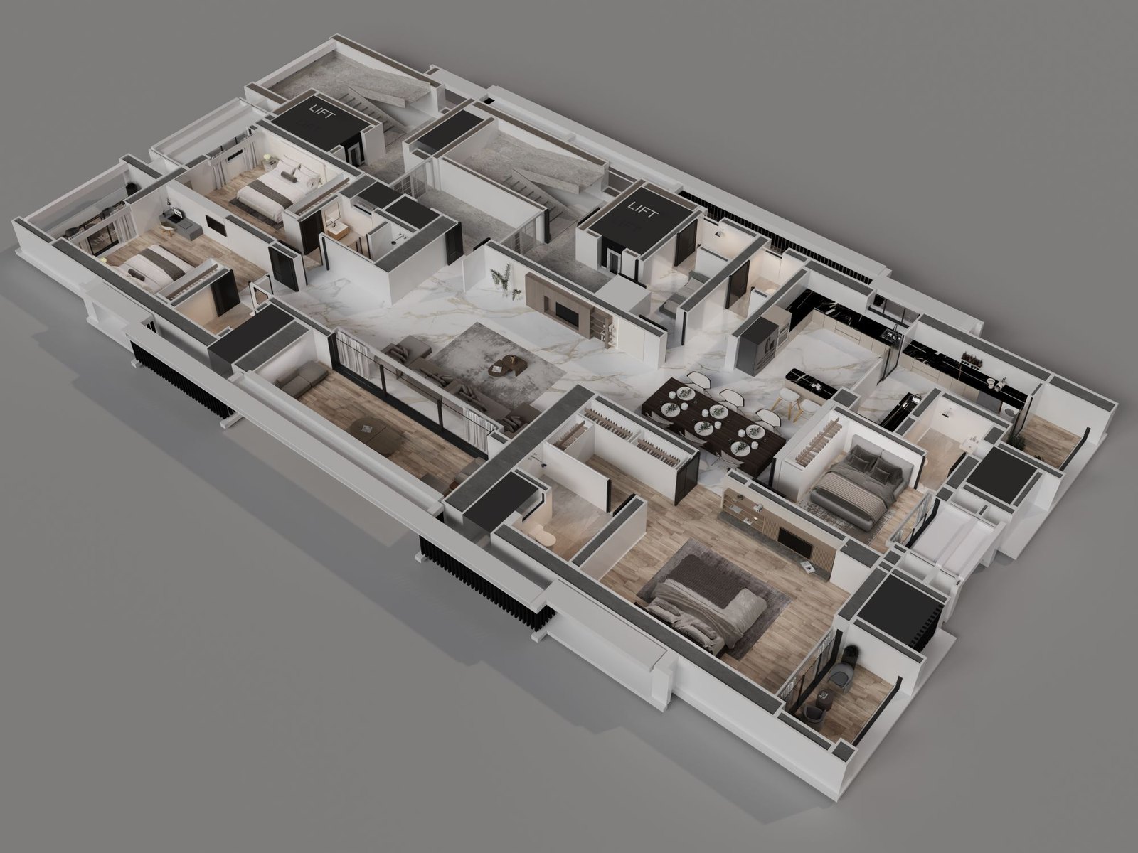 Typical, in 3D plan
